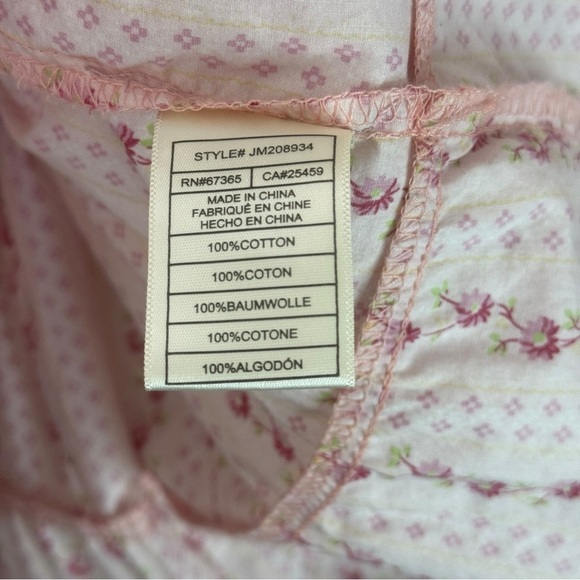 SOLD BETSEY JOHNSON Ditsy Floral Tiered Mini Dress Size XL Pink Cotton Poplin - Picture 10 of 11